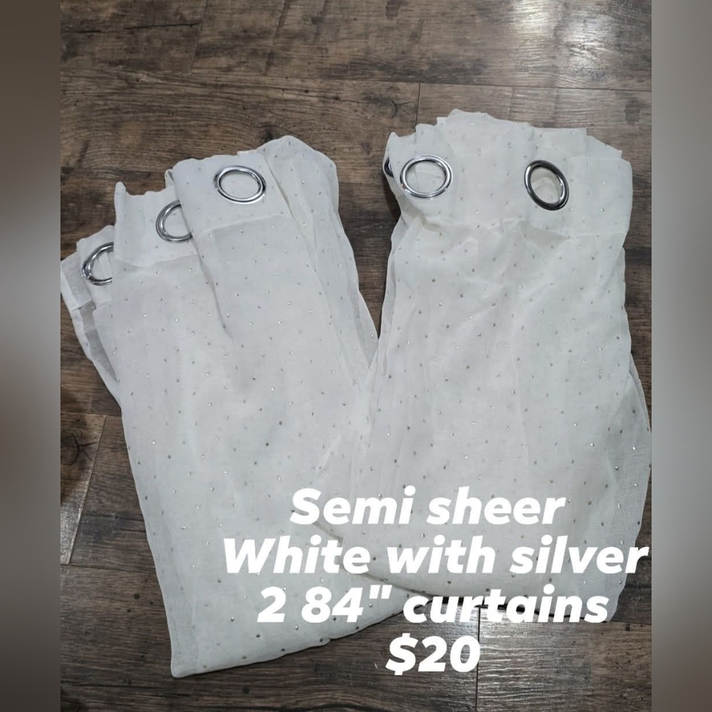 Semi sheer curtains set